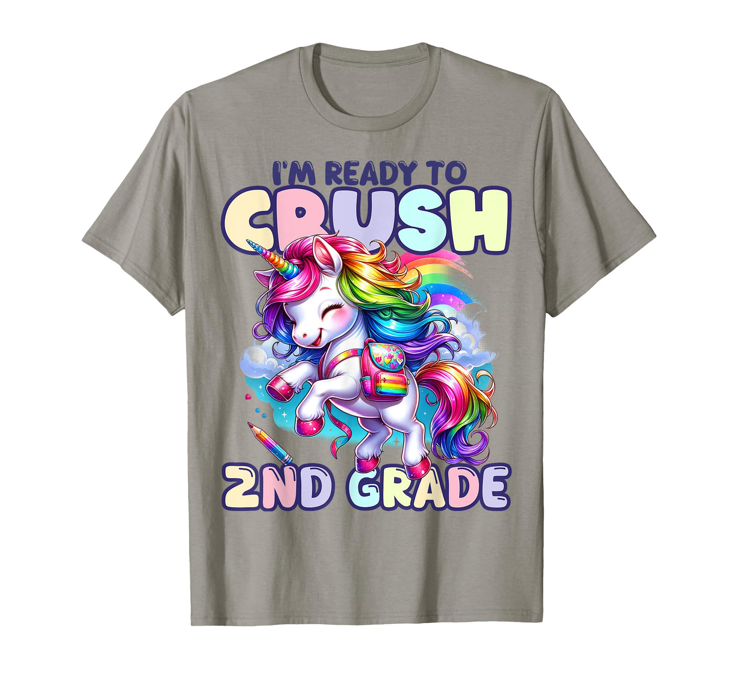 Crush 2nd Grade Girls Back to School Unicorn First Day Cute T-Shirt