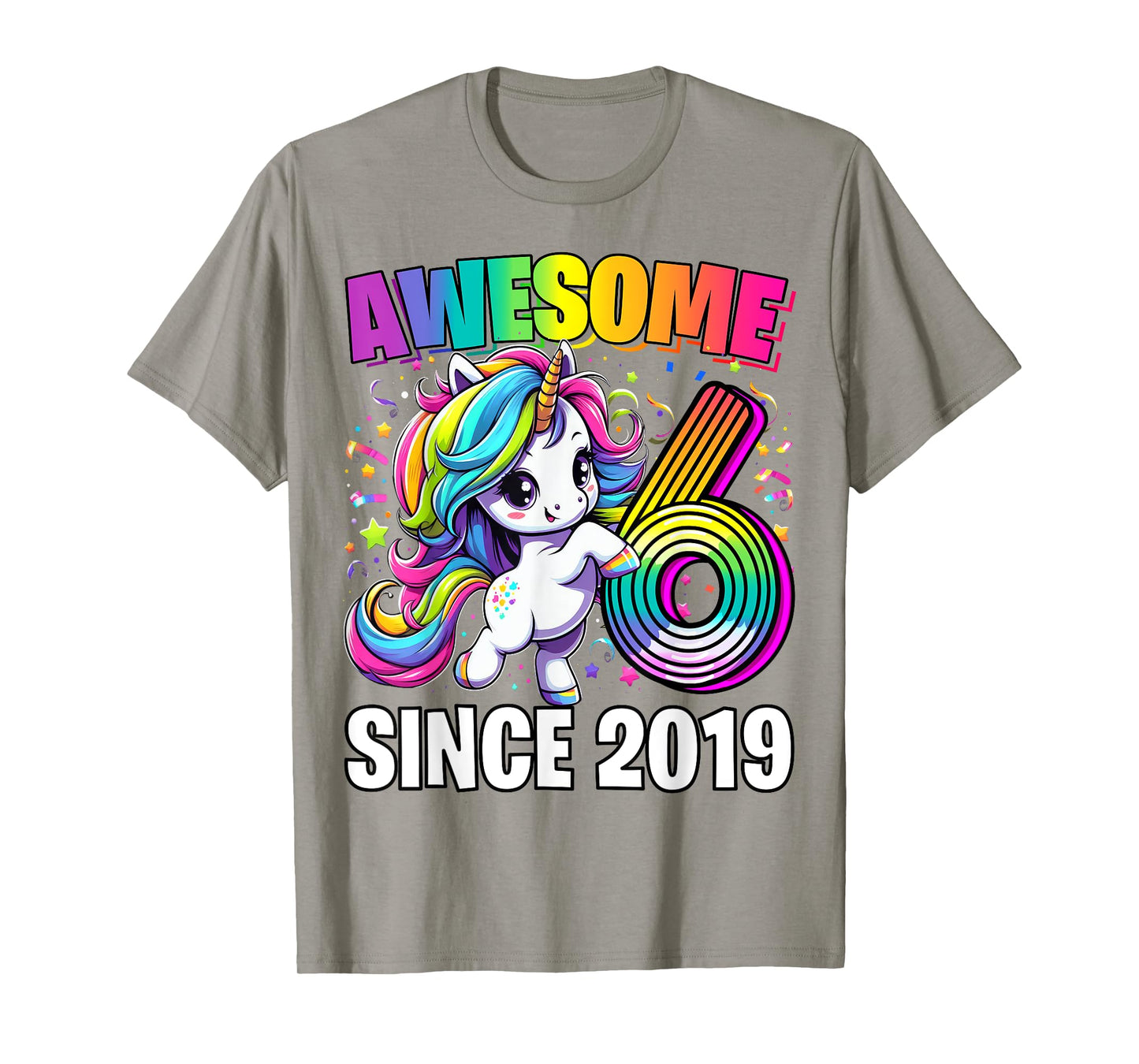 Unicorn 6th Birthday 6 Year Old Unicorn Party Girls Outfit T-Shirt