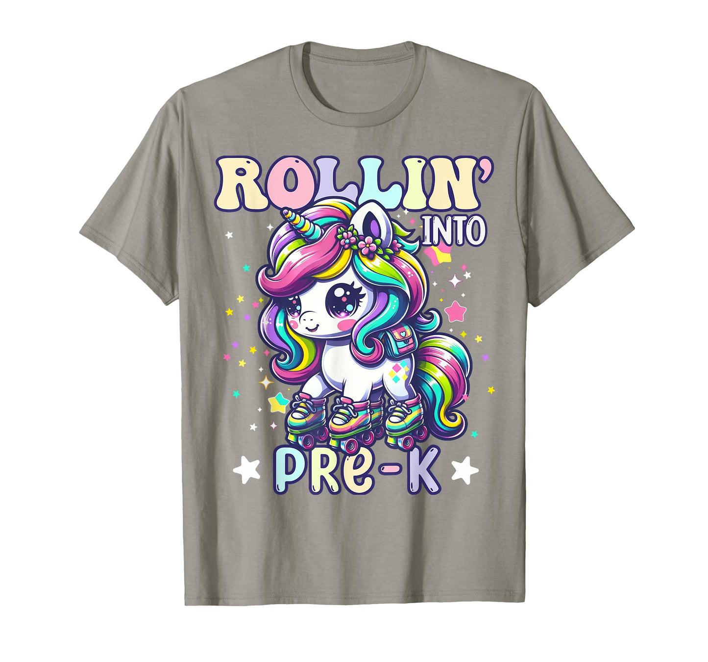 Pre-K Back To School First Day Girl Preschool Rollin Unicorn T-Shirt