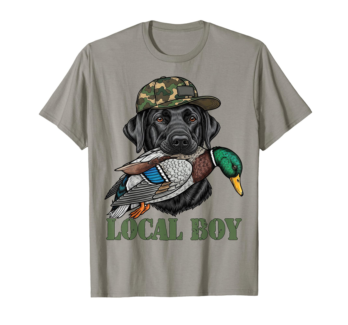 Local Boy Duck Hunting Black Lab Labrador Retriever Dog T-Shirt