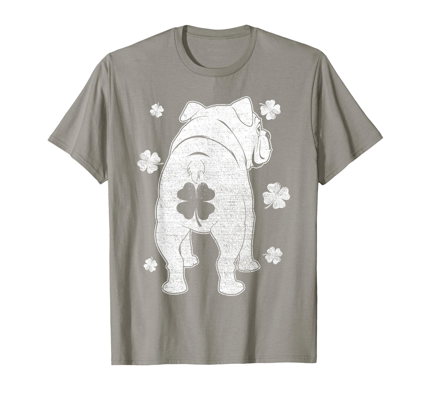 English Bulldog Dog Silhouette Shamrock St Patrick's Day T-Shirt