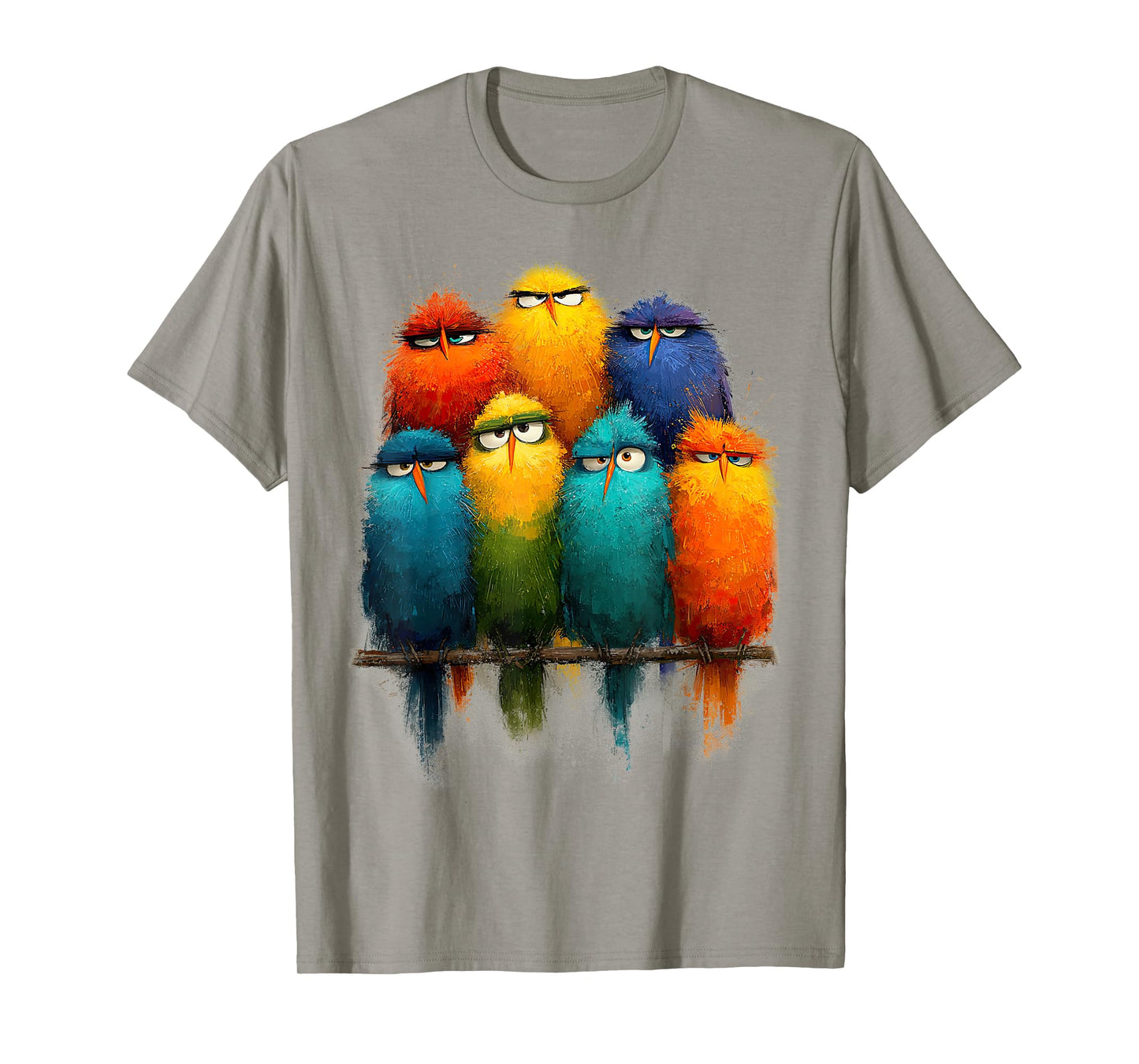 Funny Colorful Bird Art Crazy Birds Family T-Shirt