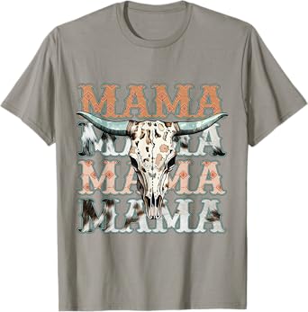 Mama Southern Western Cow Country Rodeo Cowgirl Vintage Mom T-Shirt