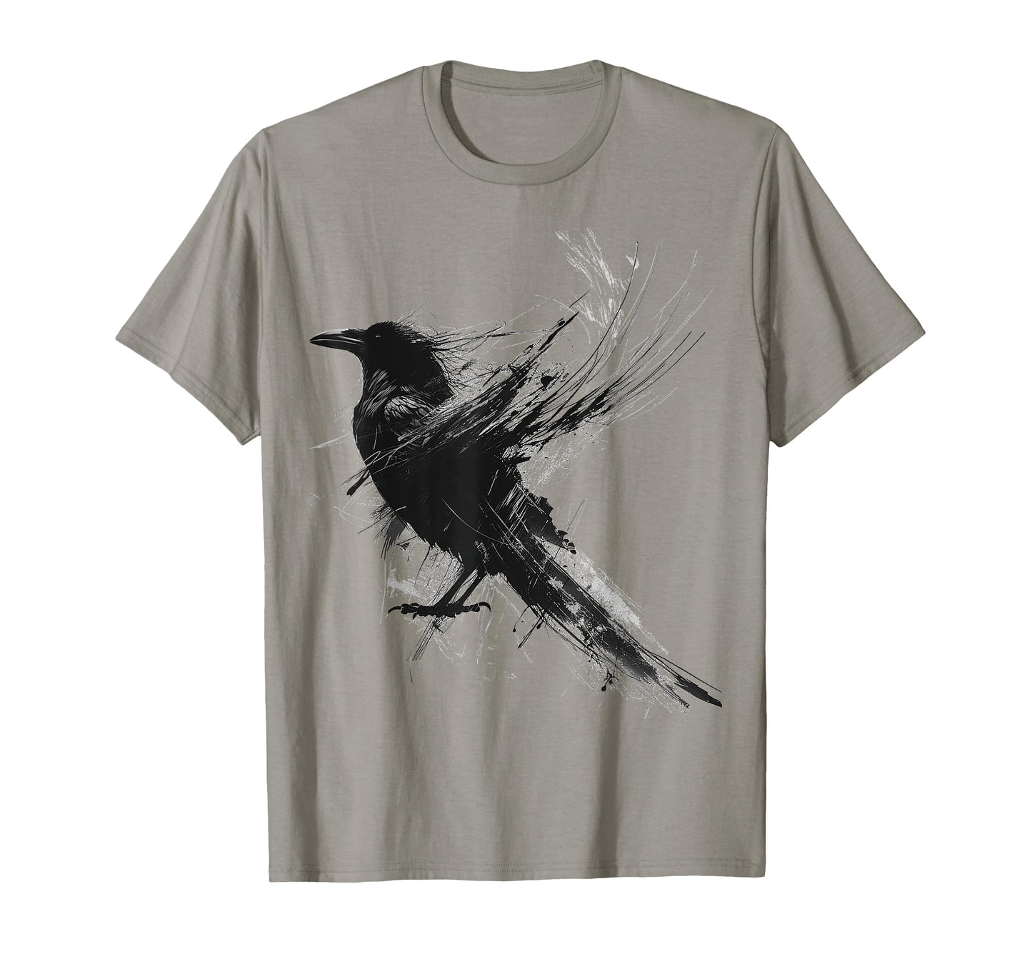Raven Abstract Drawing Animal Art Painting Graphic Raven T-Shirt
