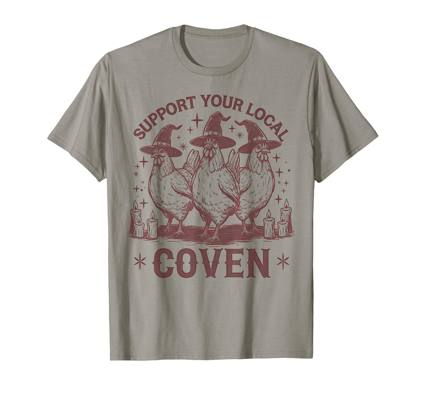 Support Your Local Coven Chicken Farm Funny Witch Halloween T-Shirt