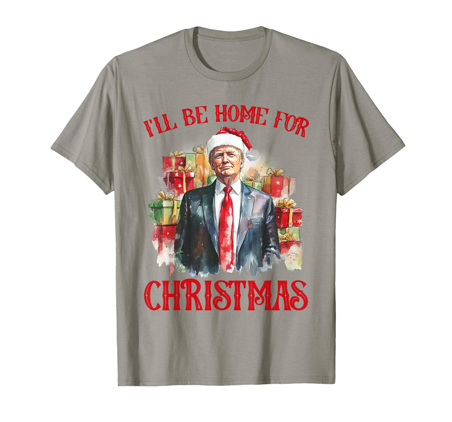 I'll Be Home For Christmas Funny Santa Trump Xmas Pajamas T-Shirt
