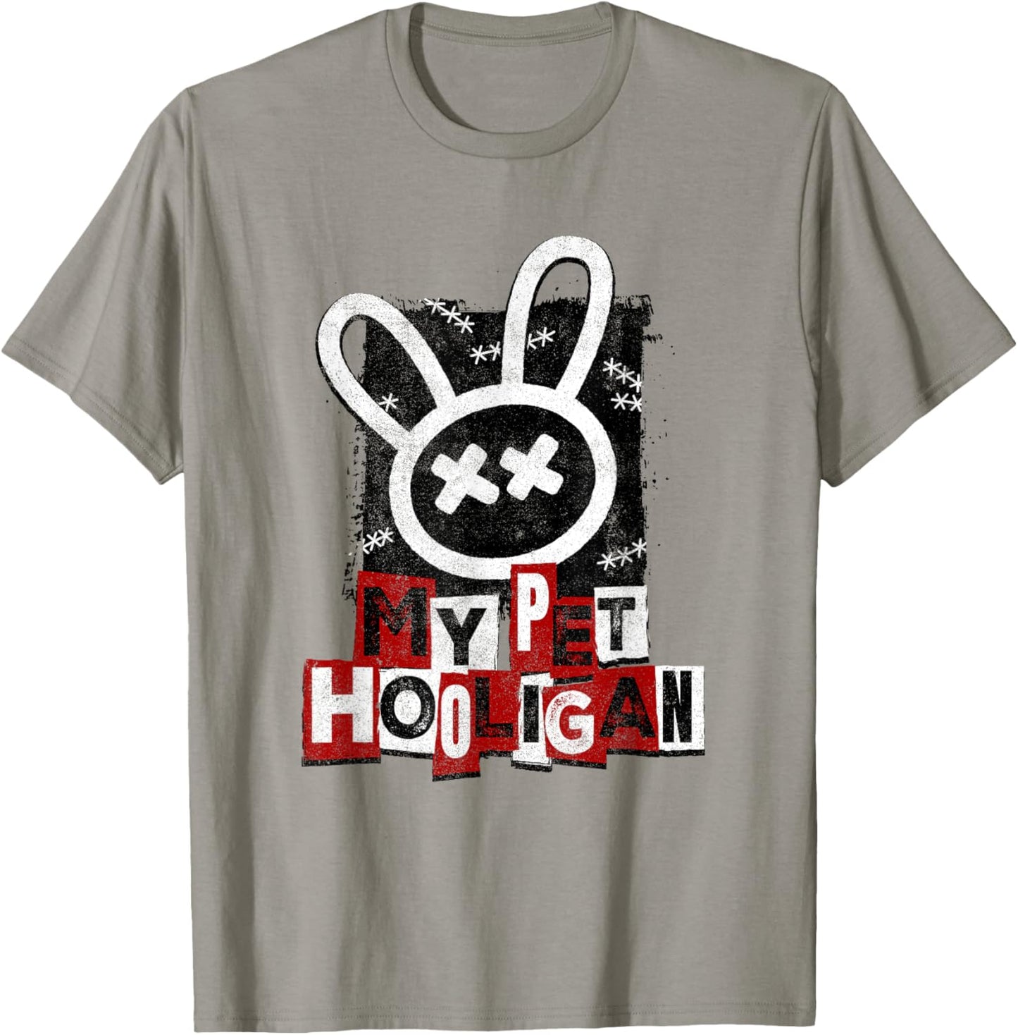 My Pet Hooligan Punk Style Face Logo Distressed Poster T-Shirt