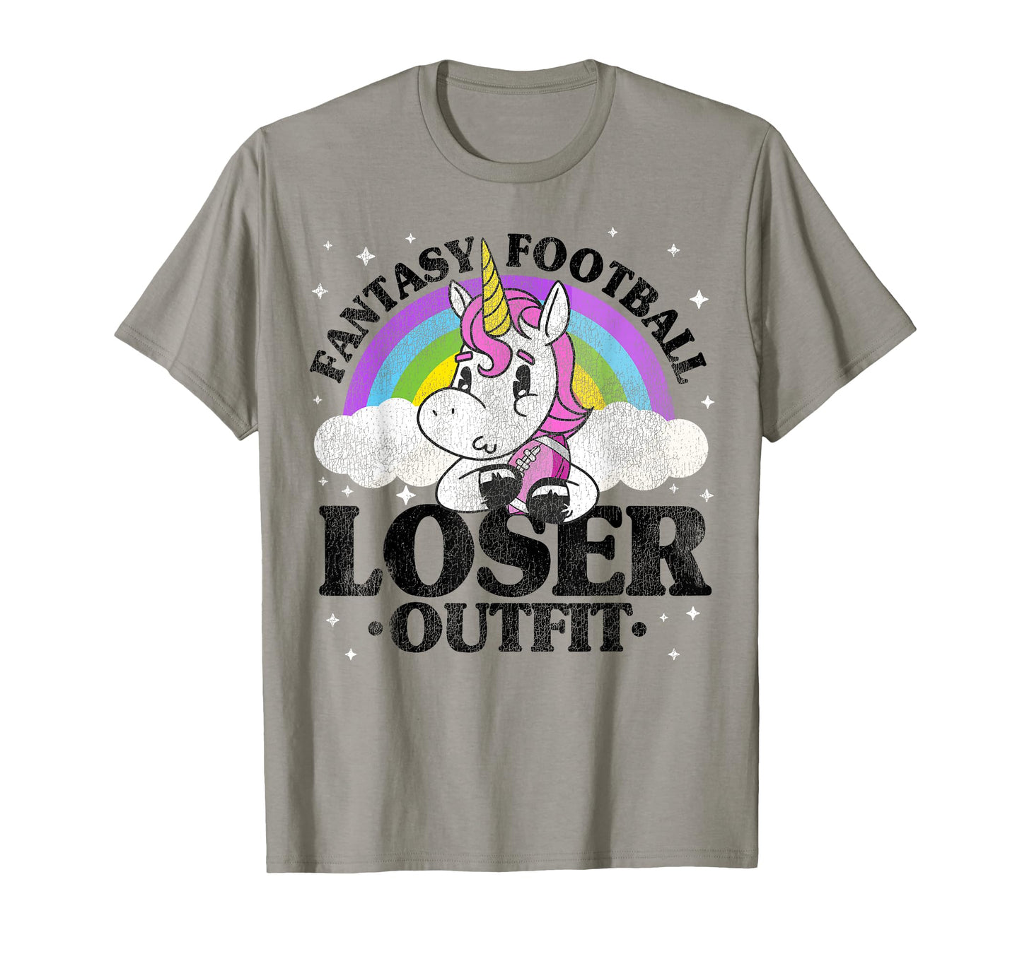 Fantasy Football Loser Outfit Season Unicorn Rainbow Men T-Shirt