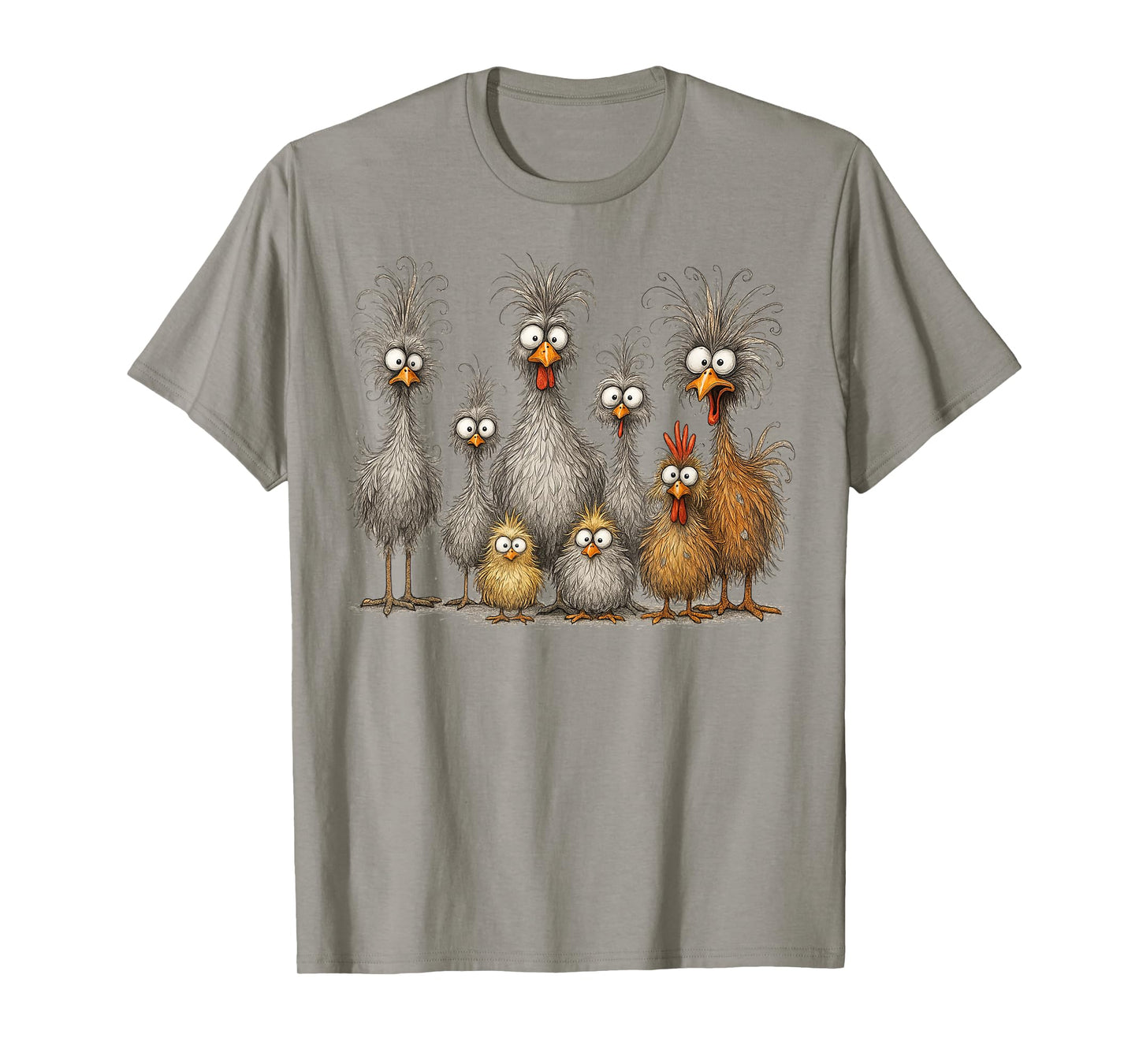 Eagerlys Colorful Funny Chicken Art, Crazy Chicken Family T-Shirt