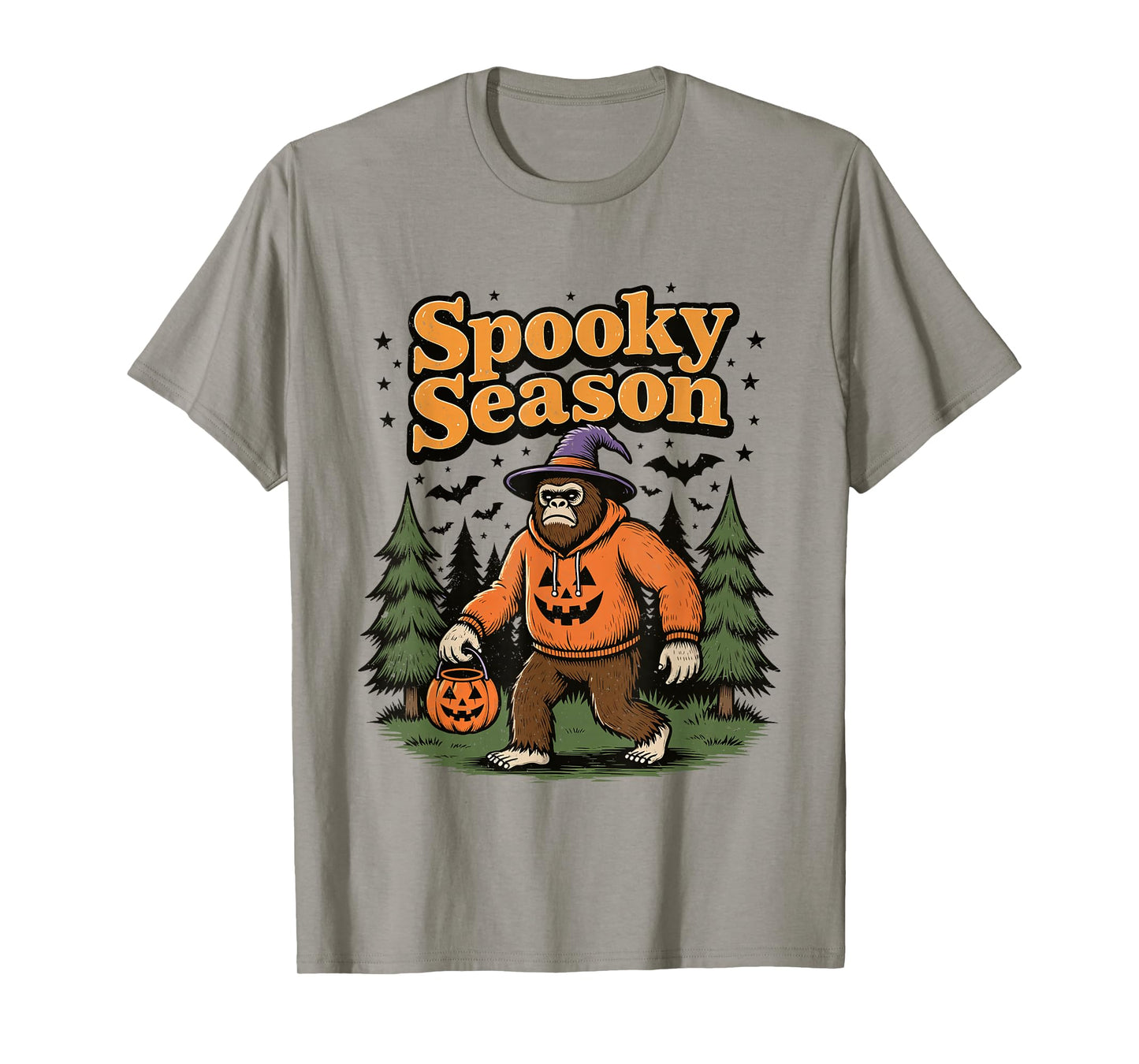 Spooky Season Halloween Bigfoot Sasquatch Fall Pumpkin T-Shirt
