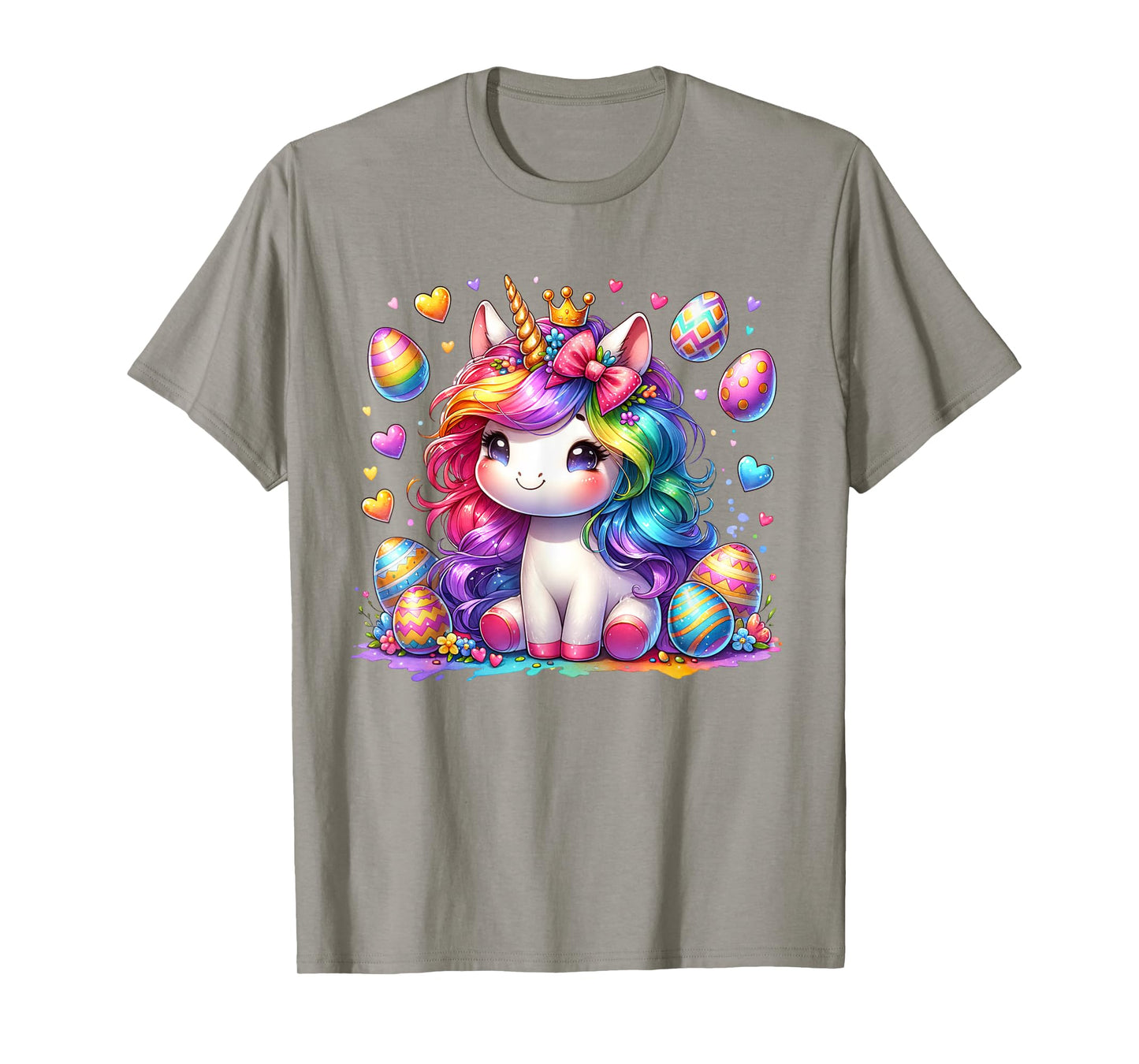 Cute Unicorn Easter Shirt Girls Kids Easter Eggs Easter T-Shirt