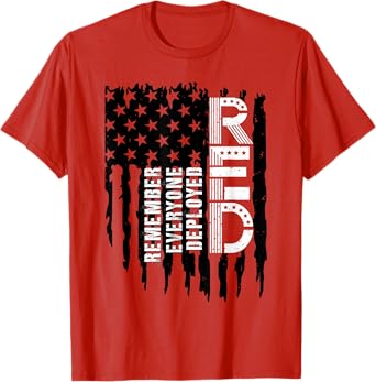 On Friday We Wear Red Friday Military Support troops US Flag T-Shirt