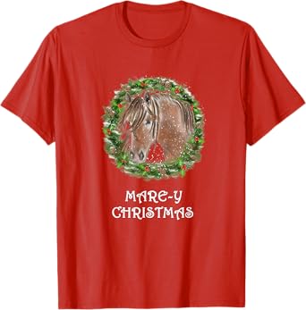 Mare-y Christmas Equestrian Holiday Horse T-Shirt