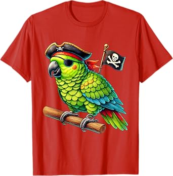 Parrot Pirate Buccaneer Parakeet Bird T-Shirt