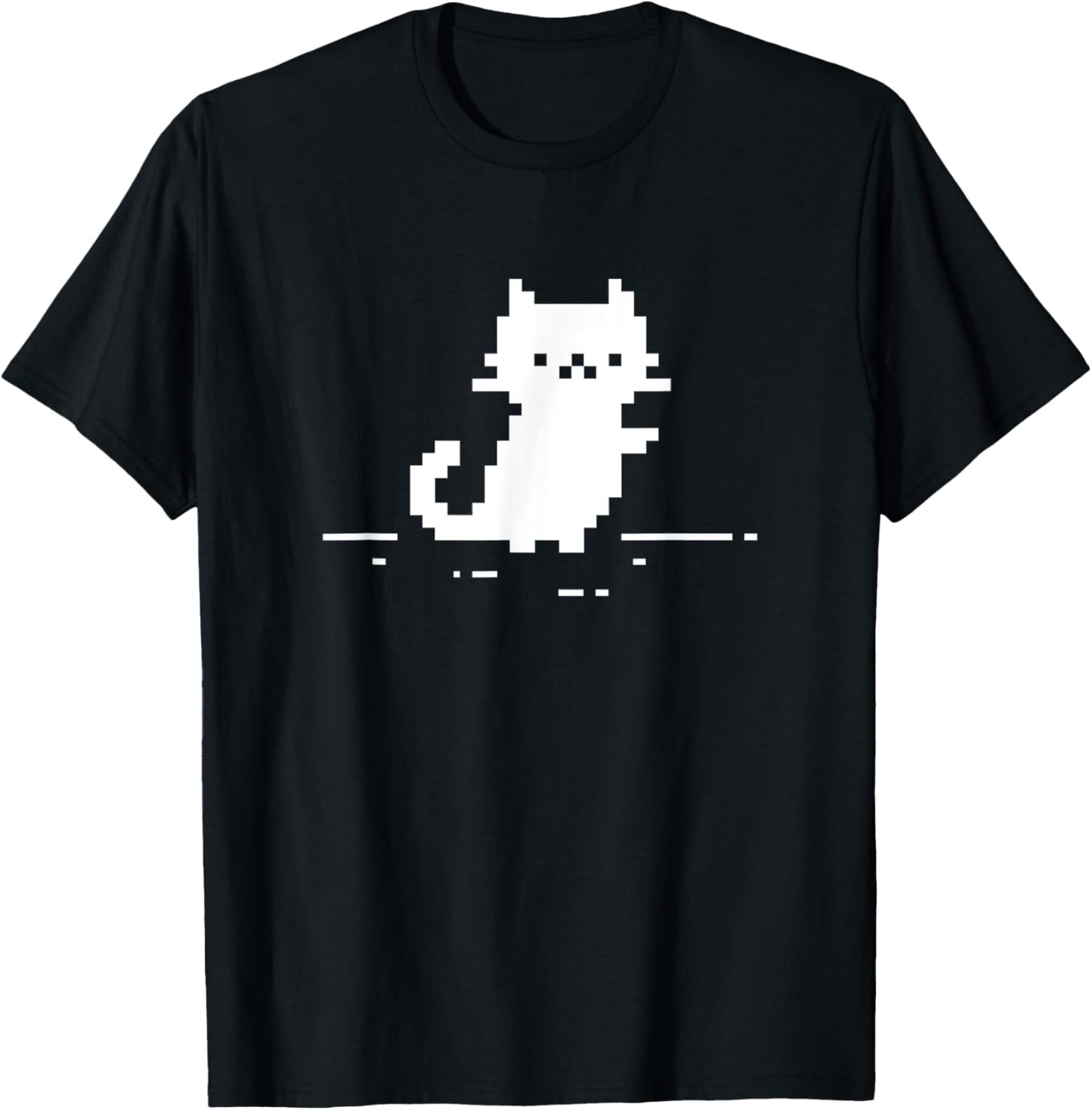 Cute Cat Minimal Pixel Art Nostalgic Retro 8-bit Gamer T-Shirt