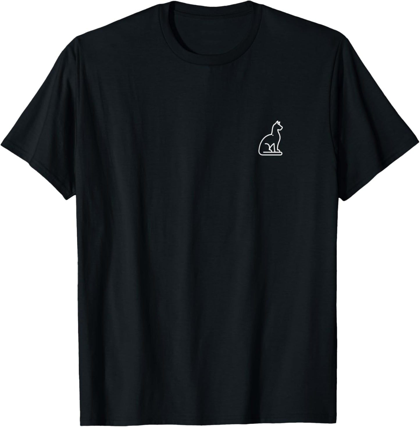 Cat Animal Badge Patch Line Art Icon Outline Gift T-Shirt