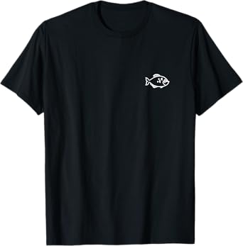 Piranha Fish Badge Patch Line Art Icon Outline Gift T-Shirt