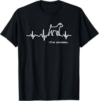 Jack Russell Terrier Jack Russel Dog Heartbeat Cute JRT Dogs Men Women Girls Kids T-Shirt