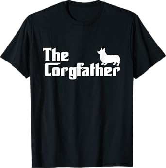 The Corgfather Funny Dog Owner Pet Lovers Corgi Dad Gifts T-Shirt