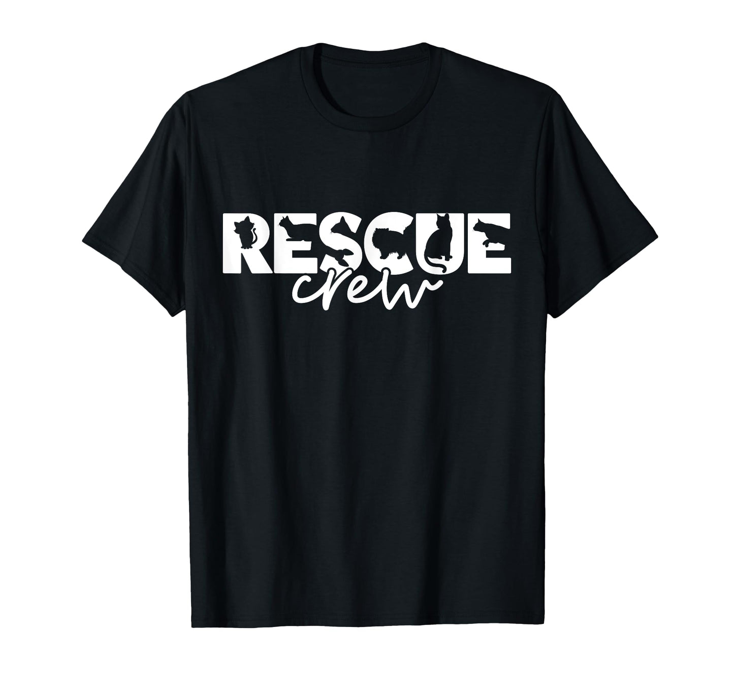 Cat Rescue Crew Shirt Kitten Lovers Adoption Foster Pet Team Men Women Girls Kids T-Shirt
