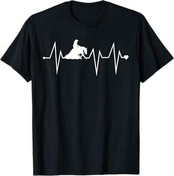 Funny Reining Horse Riding Heartbeat Heart Pulse Rate EKG T-Shirt