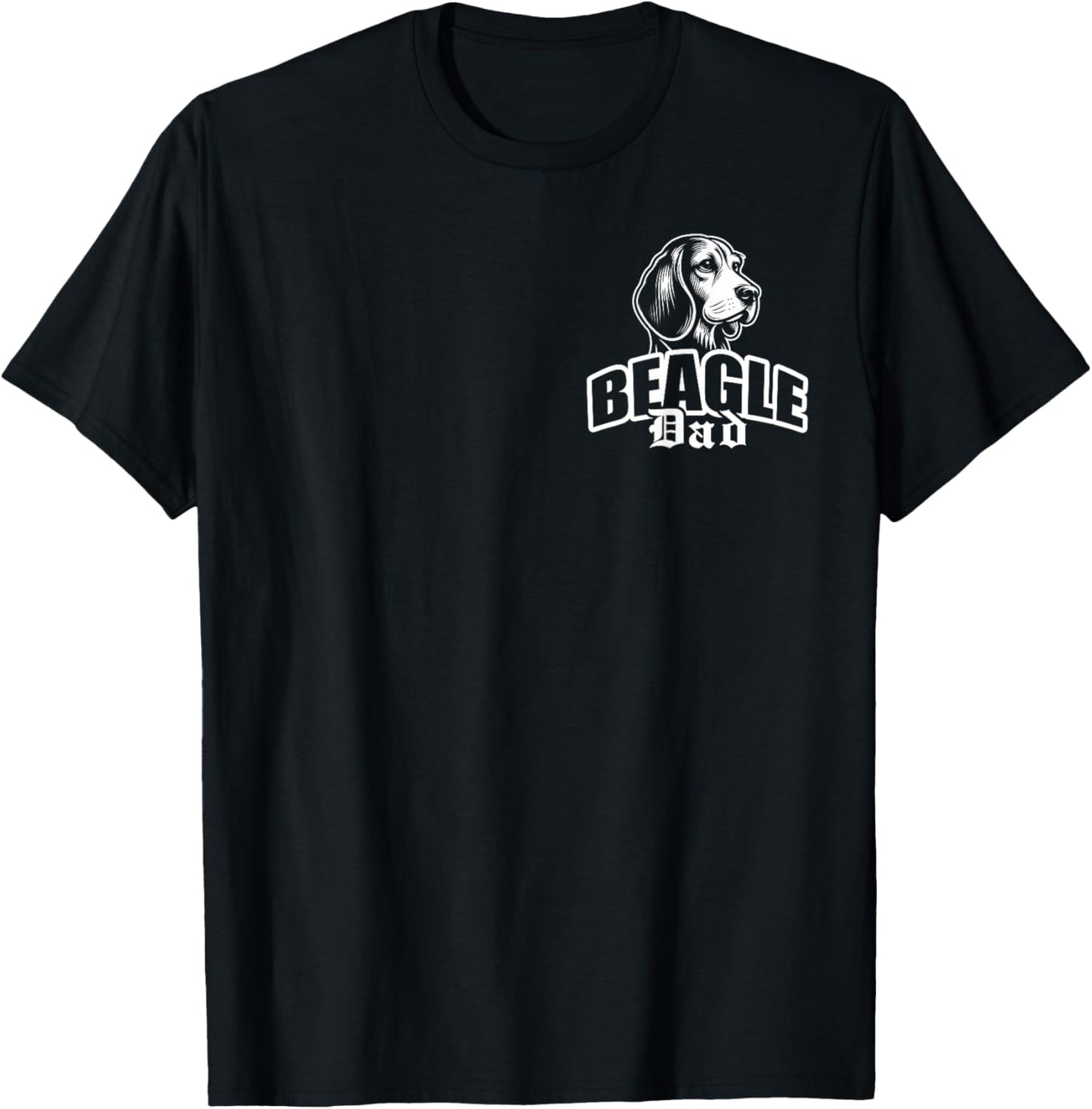 Beagle Dad with Cute Dog Head on Chest T-Shirt