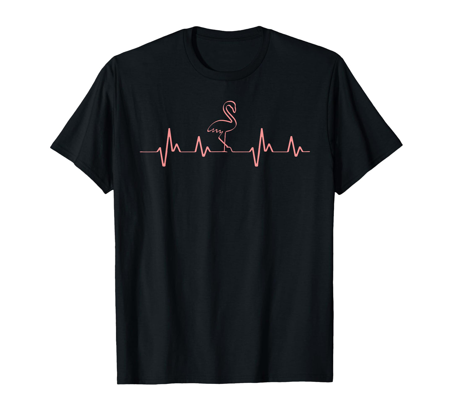 Love Flamingo Heartbeat Bird Pulse Cute Birding Hobby Gifts T-Shirt
