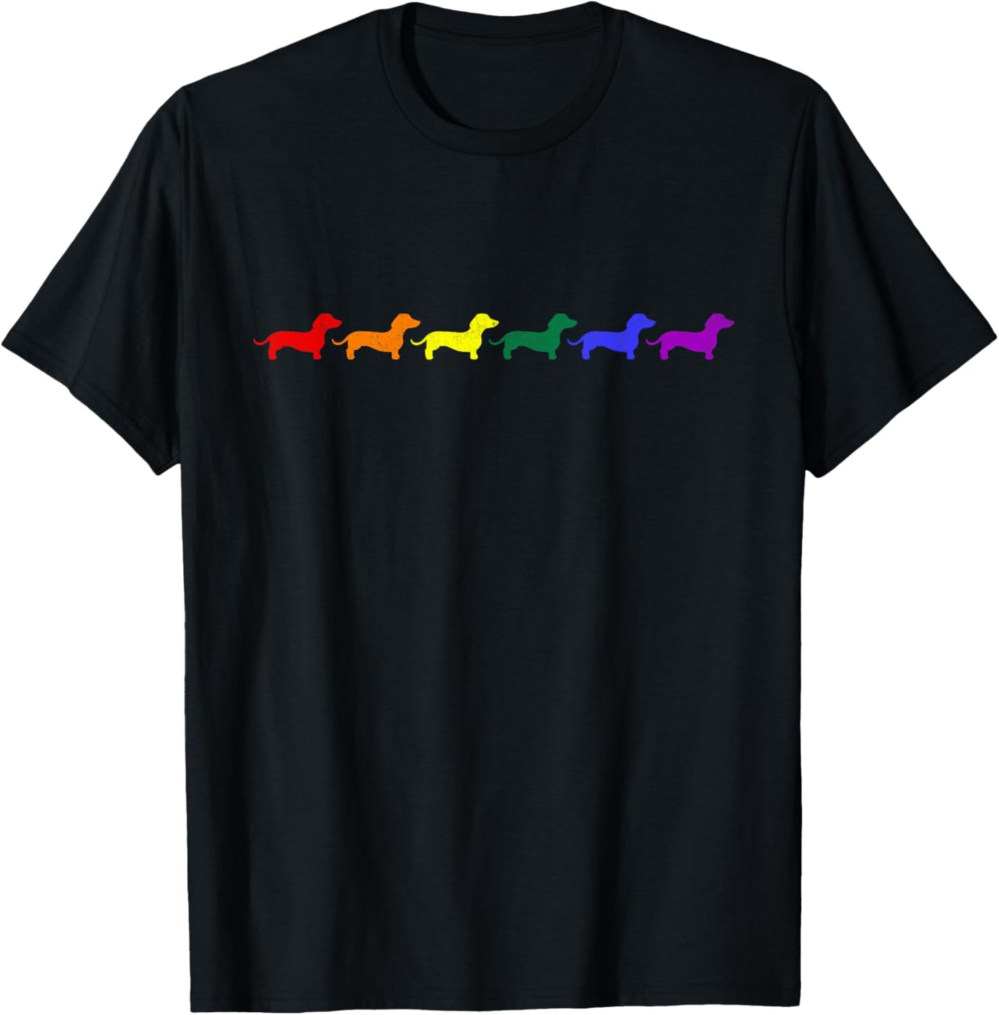 Cute Dachshund Dog LGBTQ Rainbow Flag Gay Pride Month Animal T-Shirt