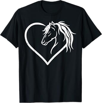Horse head with a heart - Riding Horse T-Shirt