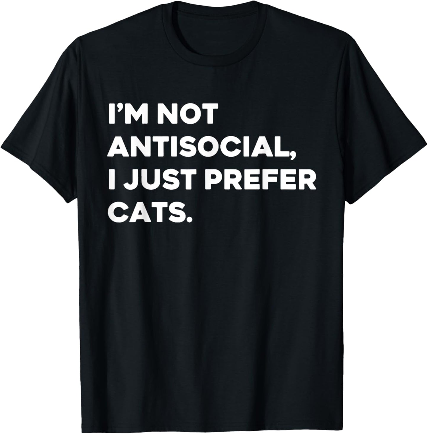 Retro I’m Not Antisocial I Just Prefer Cats Funny Cat Lover T-Shirt