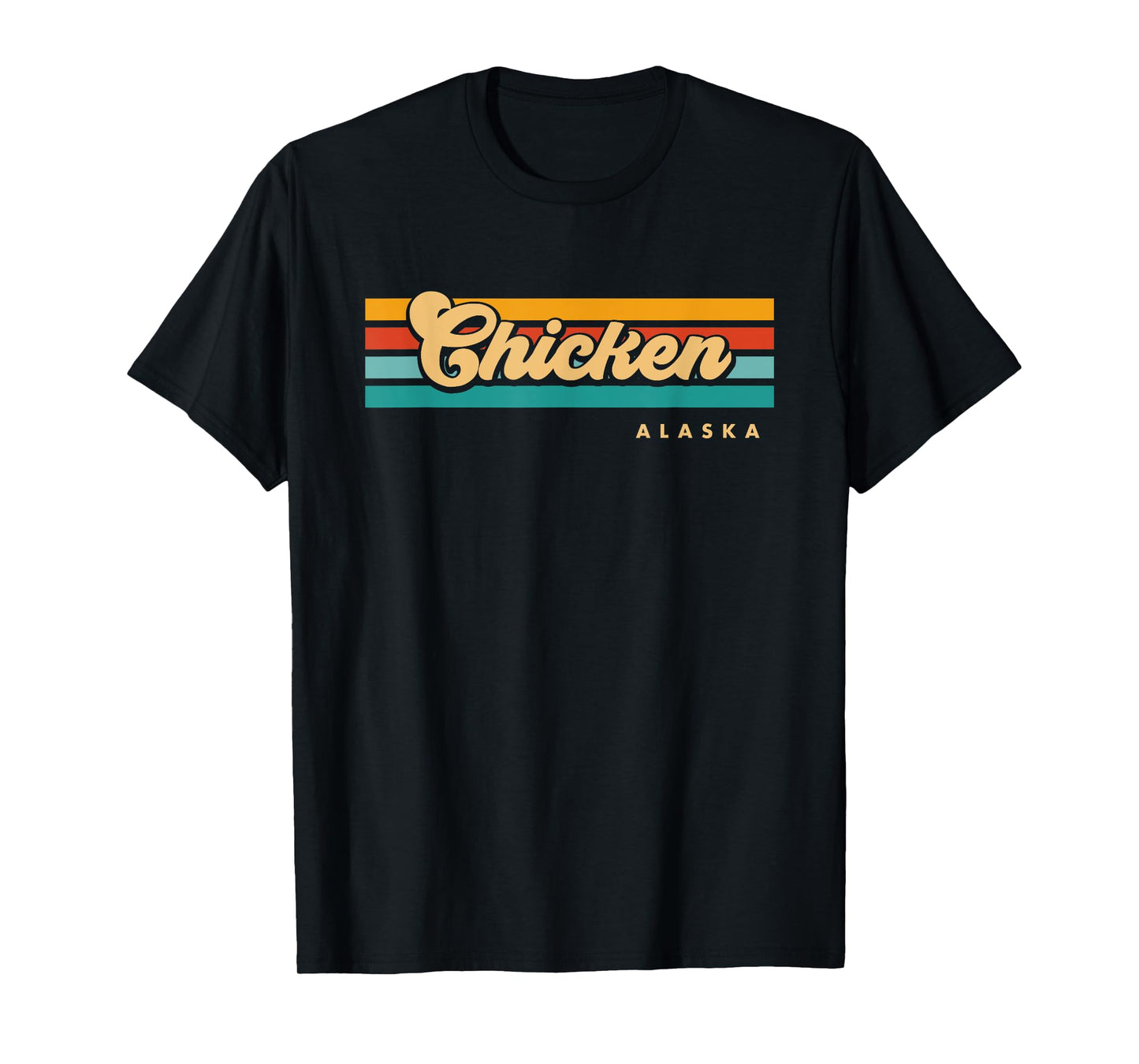 Vintage Sunset Stripes Chicken, Alaska T-Shirt