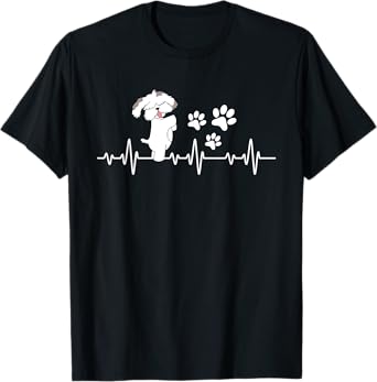 Shih Tzu Heartbeat - Dog Owner Animal Breeder Canine Lover T-Shirt