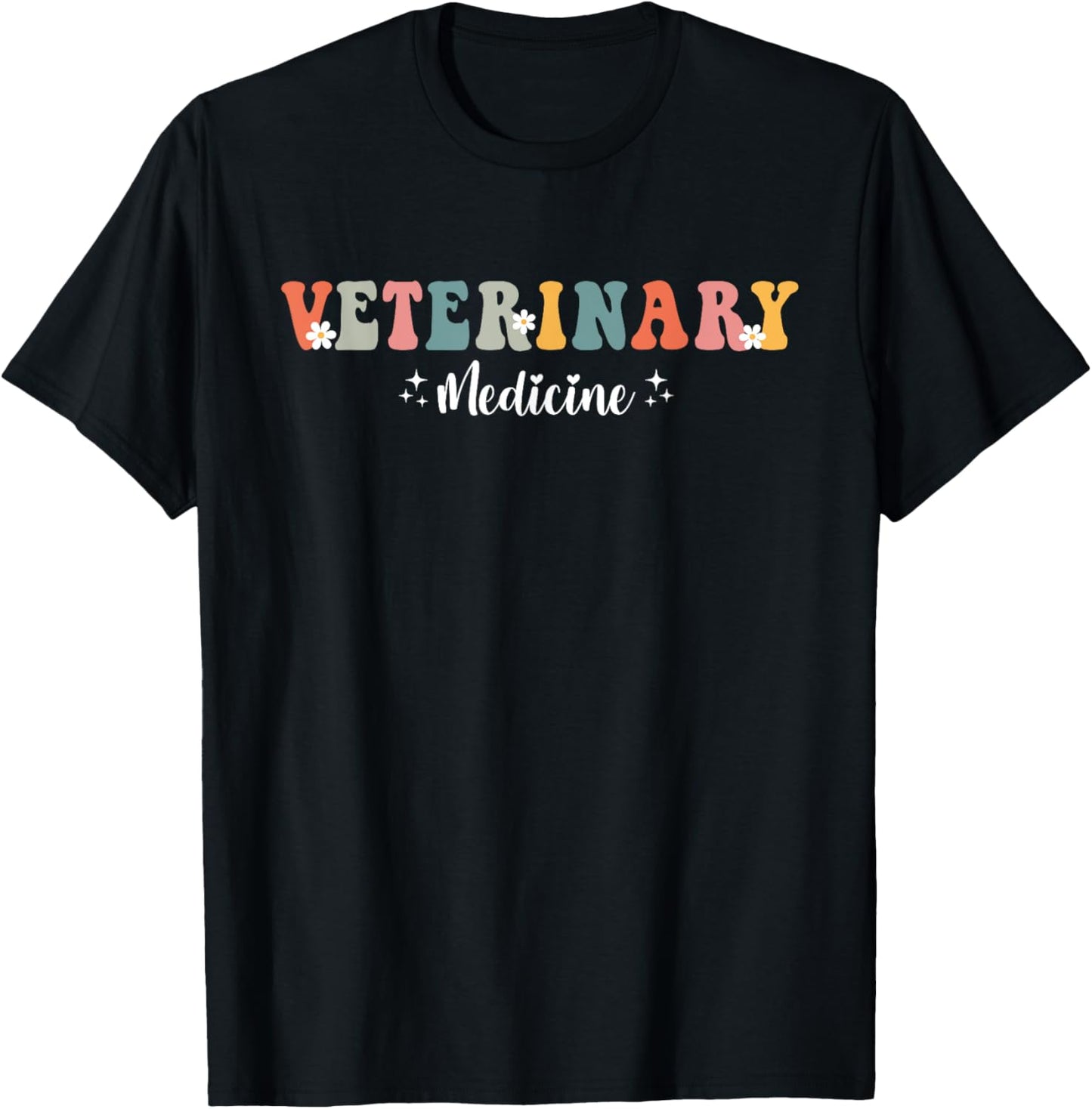 Retro Groovy Veterinary Medicine Vet Med For Women Men T-Shirt