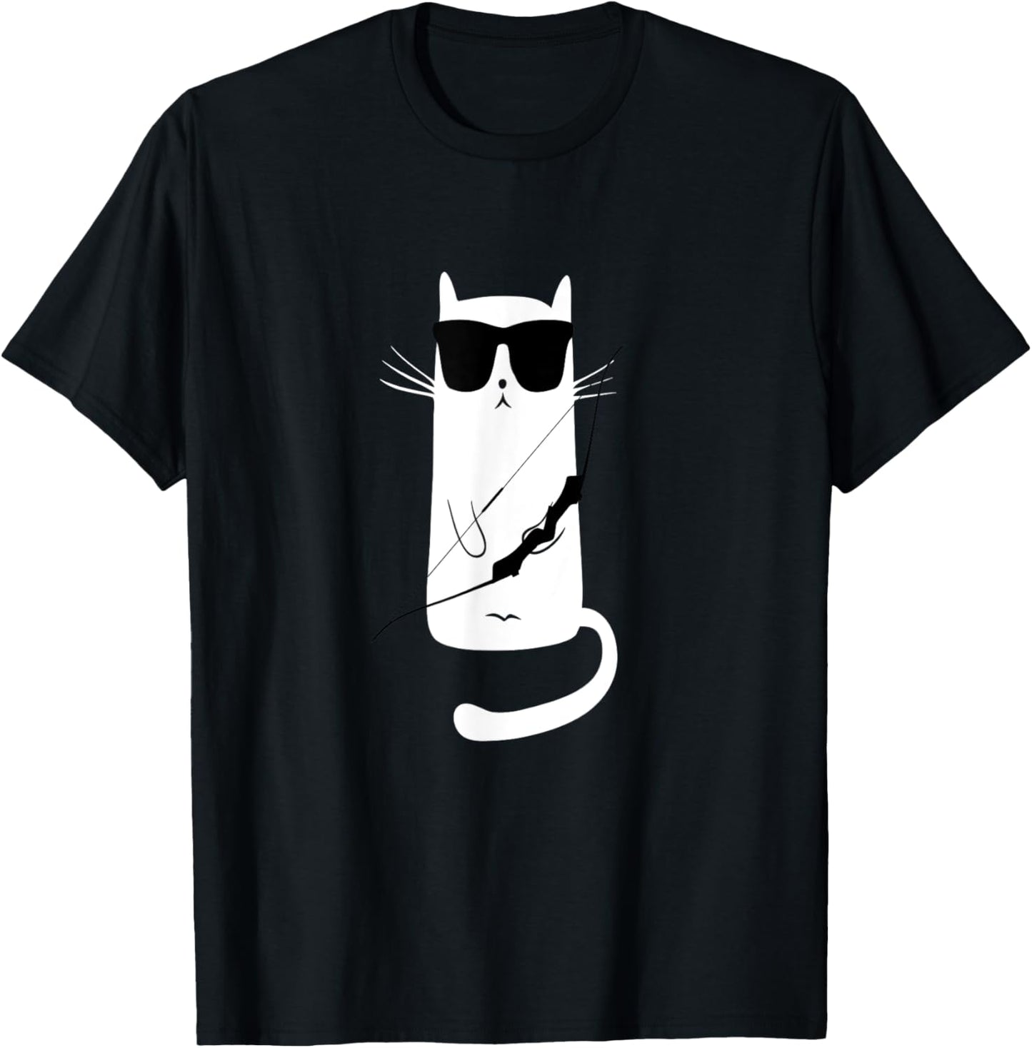 Funny Cat Wearing Sunglasses Archery T-Shirt