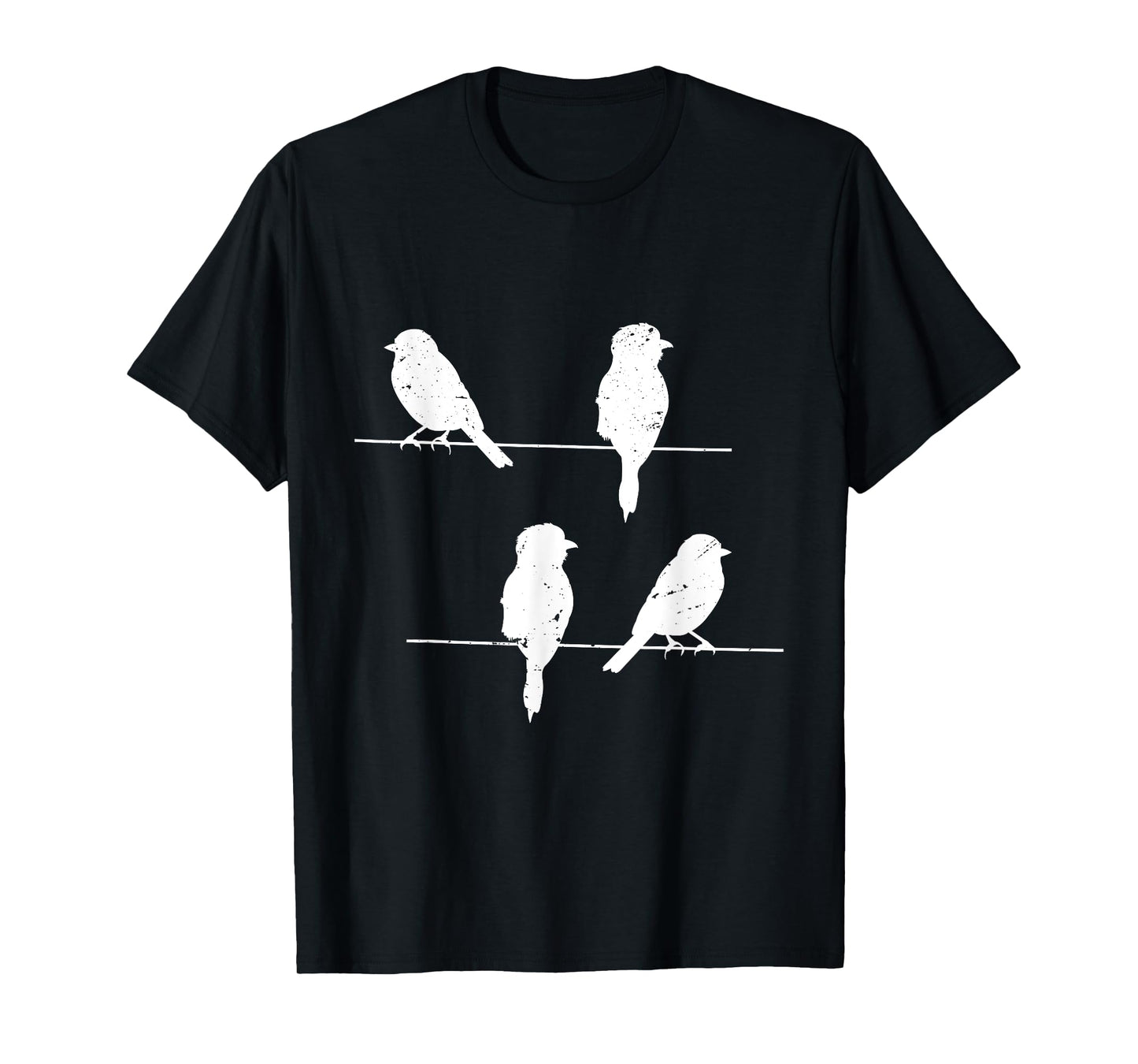 Birds On A Wire Funny and Cute Bird Lover Graphic T-Shirt T-Shirt