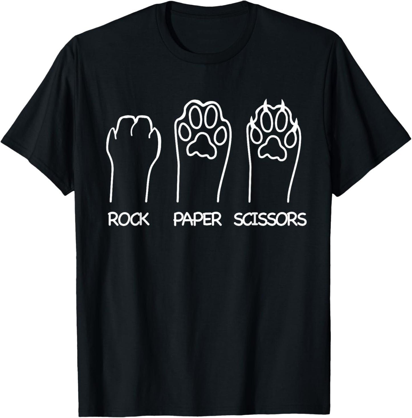 Rock Paper Scissors Hand Game Cute Paw Funny Dog T-Shirt