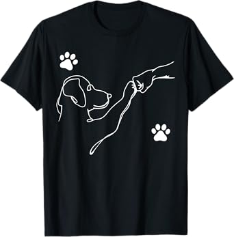 Dog And People Punch Hand Dog Friendship Fist Bump Dog's Paw T-Shirt