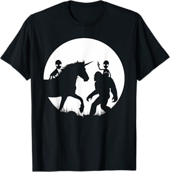 Bigfoot Unicron And Aliens! Funny Alien Riding Unicorn T-Shirt