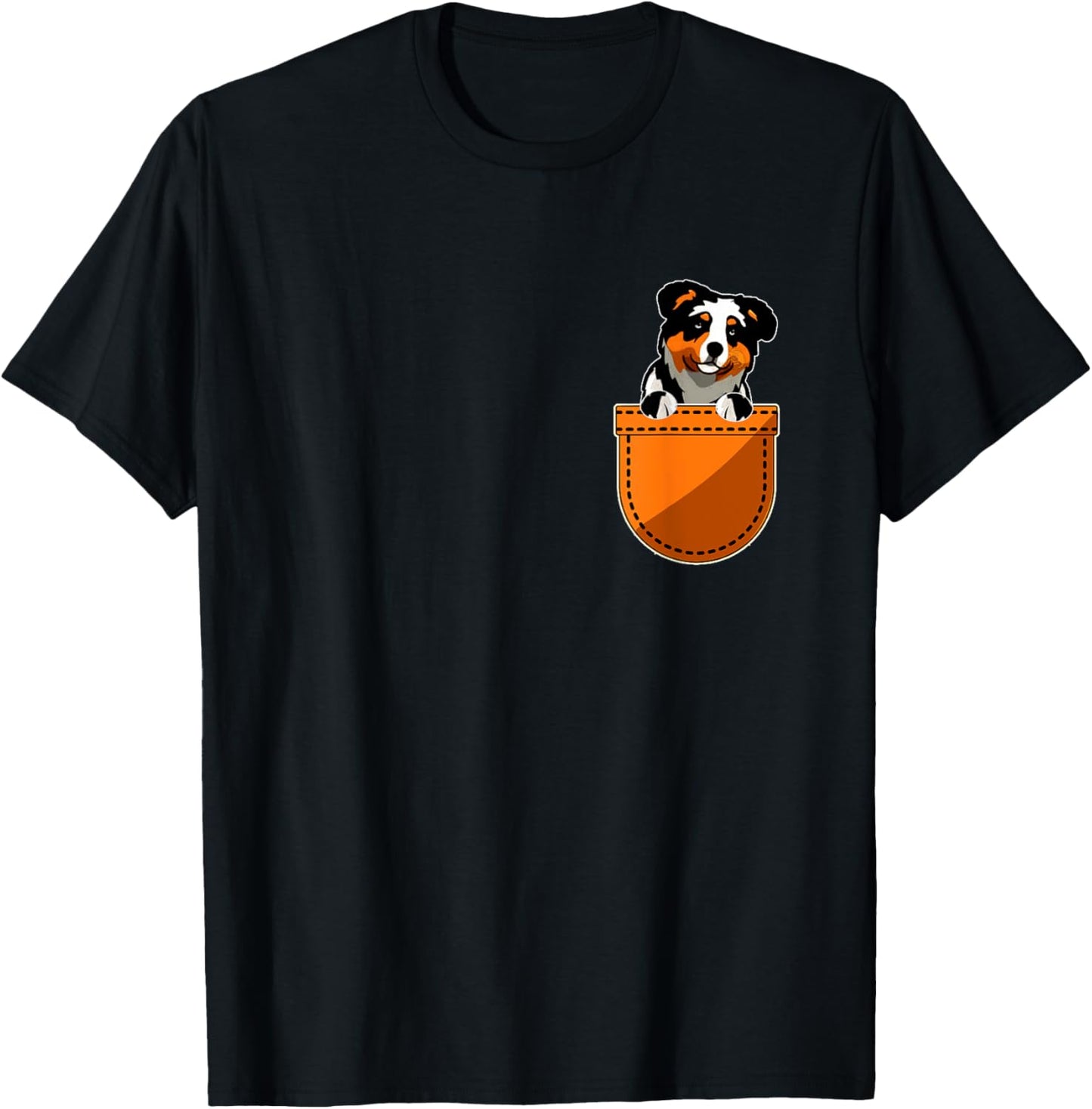 Australian Shepherd Dog in Pocket Shirt Aussie Dog Lover T-Shirt