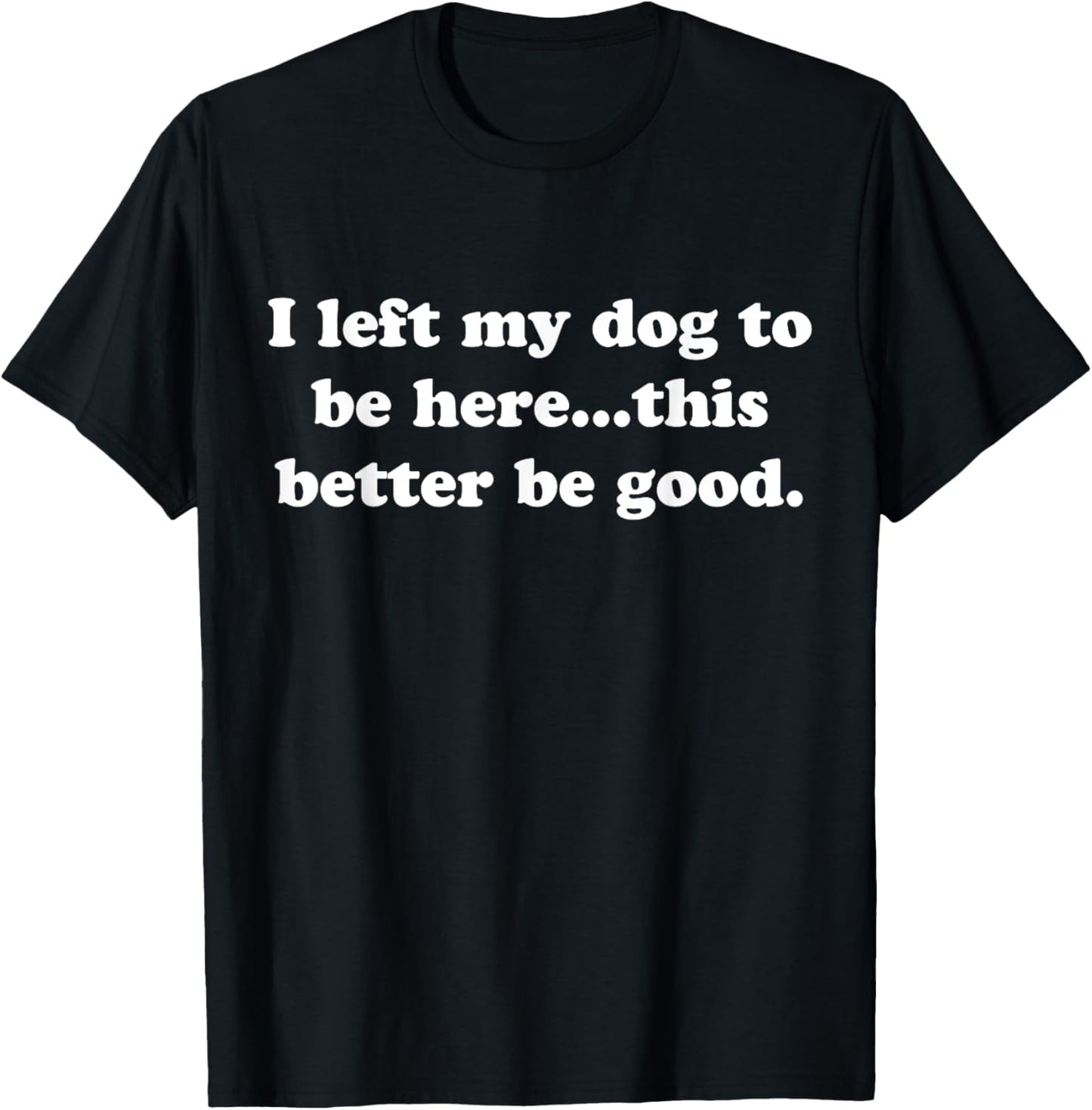 Retro I Left My Dog To Be Here This Better Be Good Funny T-Shirt