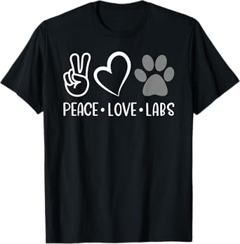 Peace Love Silver Labs Labrador Lab Mom Valentine's Day T-Shirt