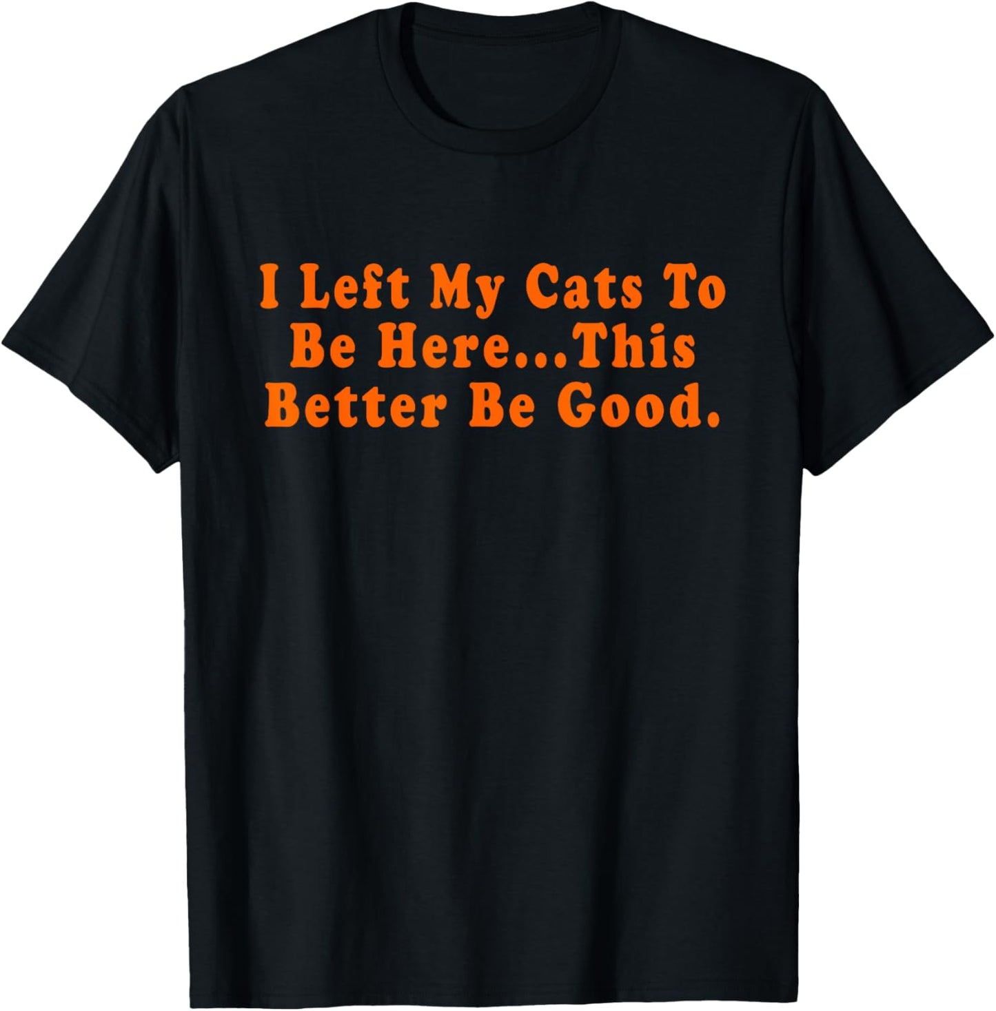 Retro I Left My Cats To Be Here This Better Be Good Funny T-Shirt