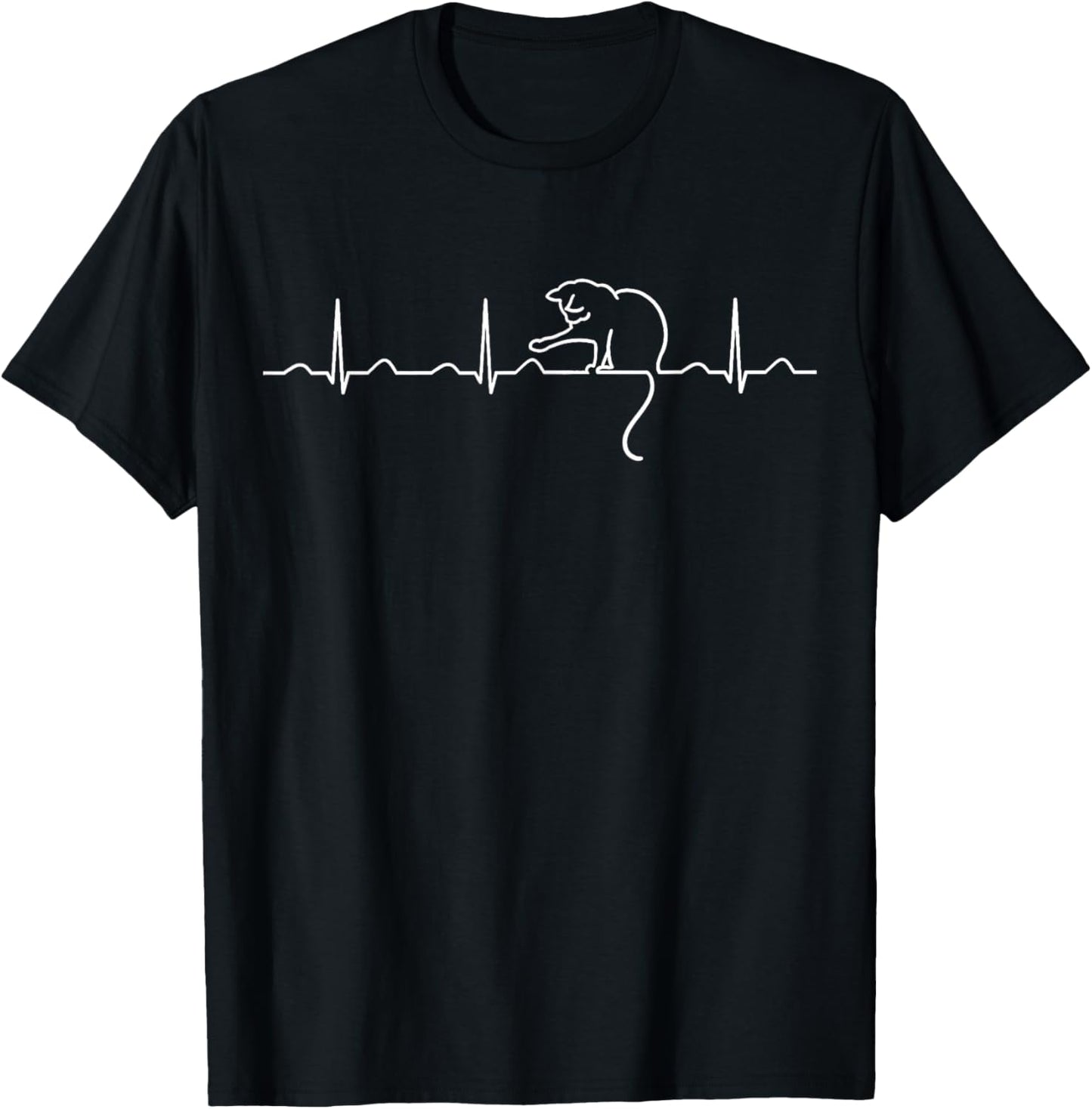 Cute Cat Heartbeat Minimal Tee Shirt T-Shirt