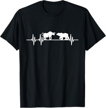 Stock Trader Bull Bear Heartbeat Trading T-Shirt