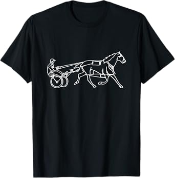 Horse Racing Harness Racing Horse Trotter Pacer One Line Art T-Shirt