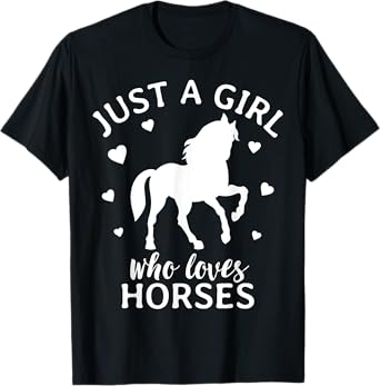 Just A Girl Who Loves Horses Cowgirl Horse Girl Riding T-Shirt