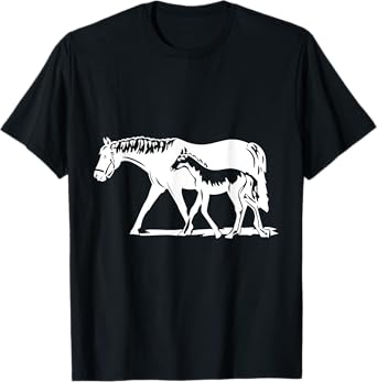 Horse Mom With Baby Mare And Foal T-Shirt