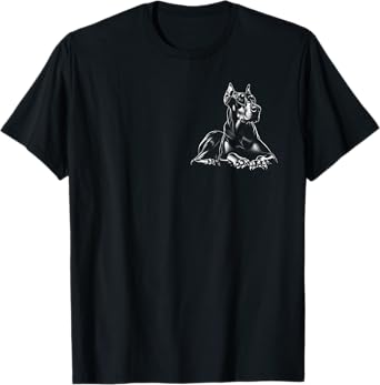 Proud Doberman in Lying Pose on Chest T-Shirt