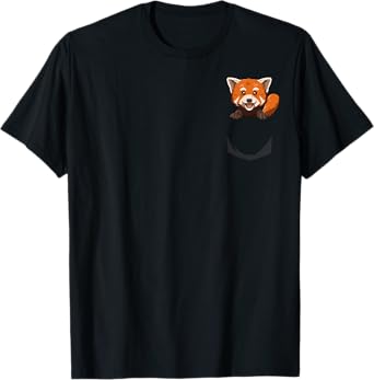 Red Panda Pocket Red Panda Peeking Out Pocket Red Panda T-Shirt
