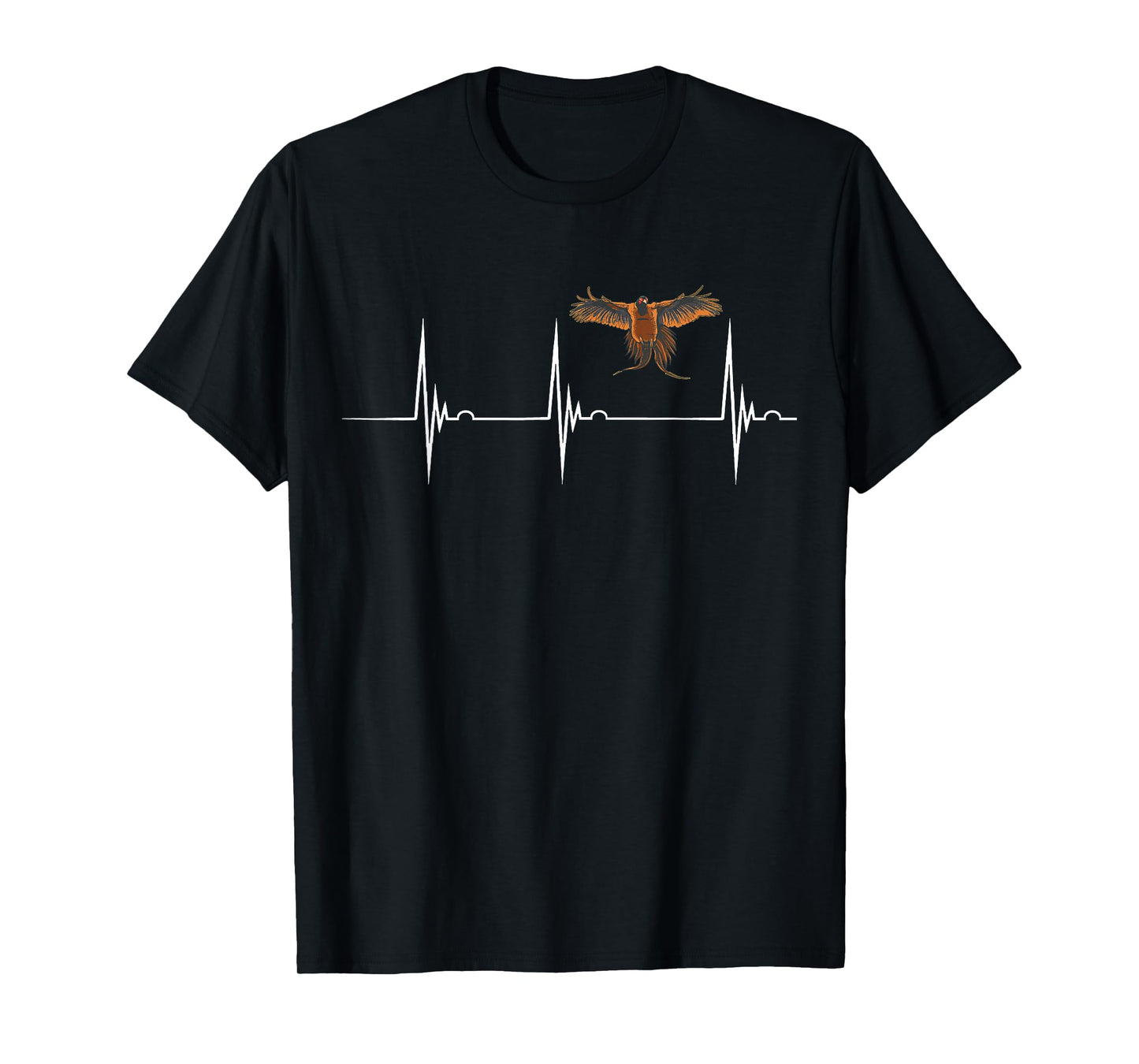 Pheasant Hunting Heartbeat EKG Pulse Pheasant Bird Hunter T-Shirt